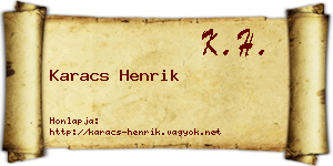 Karacs Henrik névjegykártya