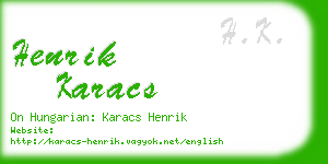 henrik karacs business card